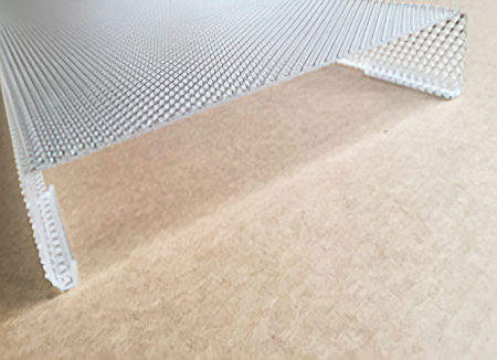 Clear Prism Acrylic # 200-2 Wrap Diffuser – 9-9:16″ x 1-7:16″ x 47-15:16″; 8-3:4″ H-H; “J” Hook